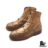  |SIZE 43| DOUCAL'S LIGHT BROWN BROGUE WINGTIP LACE-UP BOOT Z43-8217 