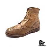  |SIZE 43| DOUCAL'S LIGHT BROWN BROGUE WINGTIP LACE-UP BOOT Z43-8217 