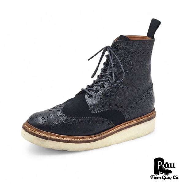  |SIZE 38| GRENSON 5068 FRED V BLACK BROGUE BOOT Z38-8249 