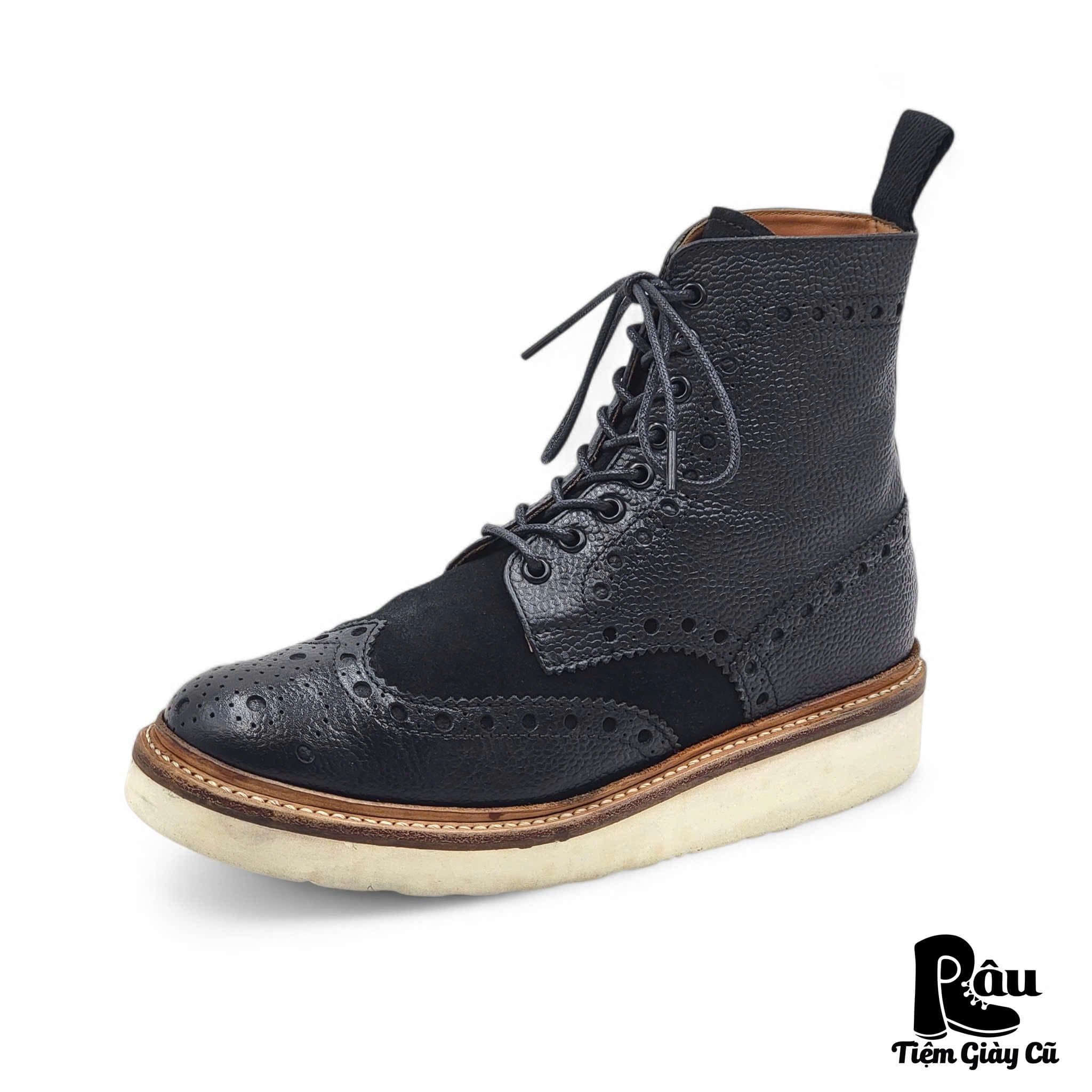  |SIZE 38| GRENSON 5068 FRED V BLACK BROGUE BOOT Z38-8249 