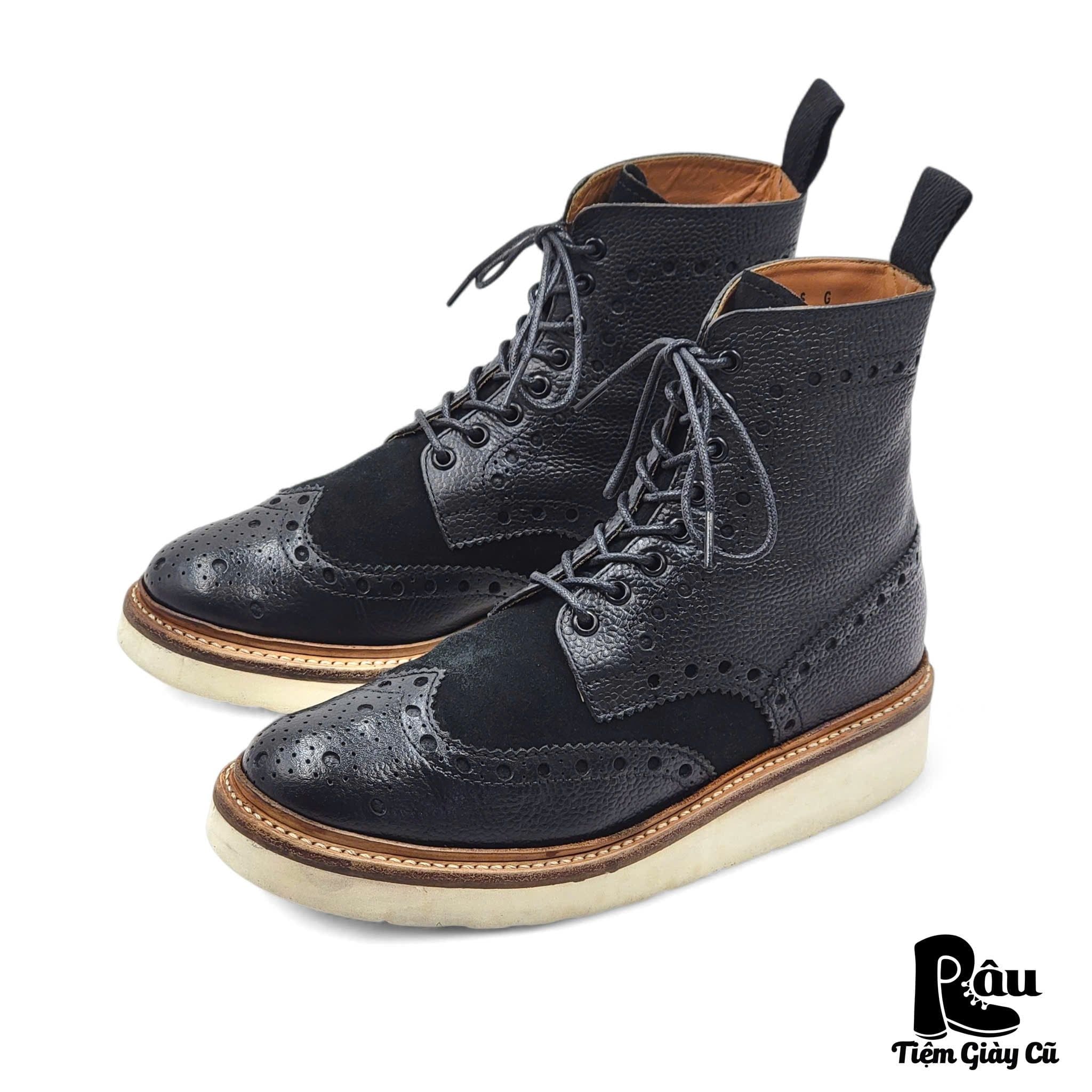  |SIZE 38| GRENSON 5068 FRED V BLACK BROGUE BOOT Z38-8249 