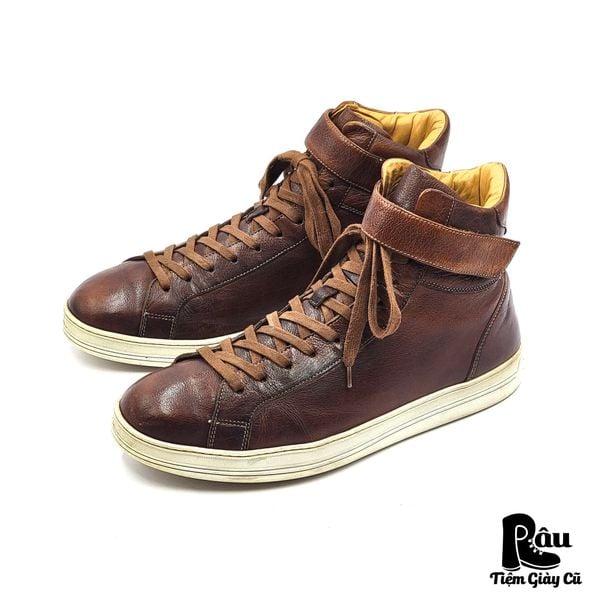  |SIZE 43| M.GEMI ITALIAN HANDPAINTED HIGH-TOP LEATHER SNEAKER Z43-8265 