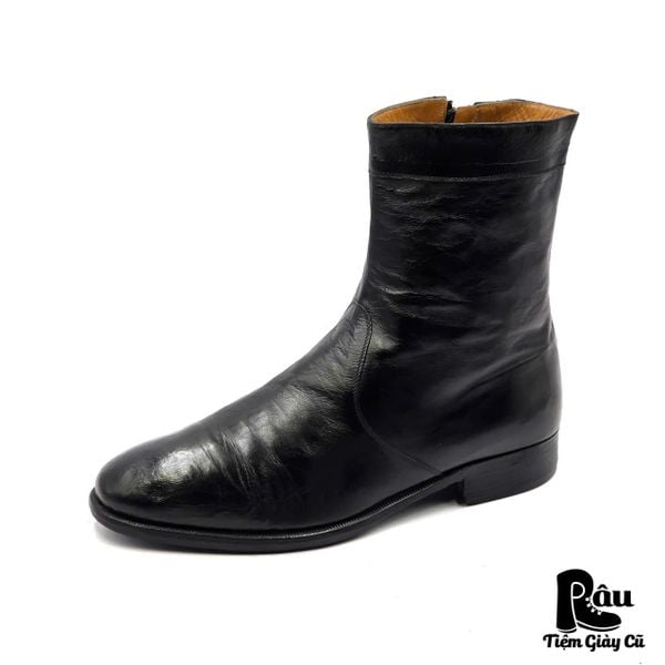  |SIZE 41| FRANCOIS BRISSON PARIS VINTAGE BLACK SIDE-ZIP DRESS BOOT Z41-8274 