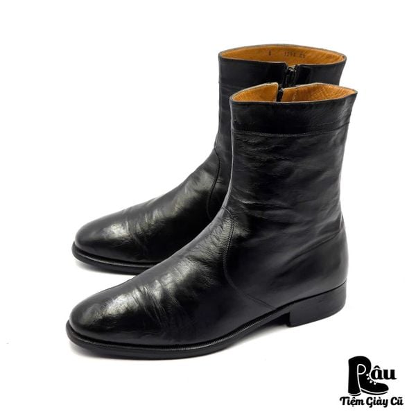  |SIZE 41| FRANCOIS BRISSON PARIS VINTAGE BLACK SIDE-ZIP DRESS BOOT Z41-8274 