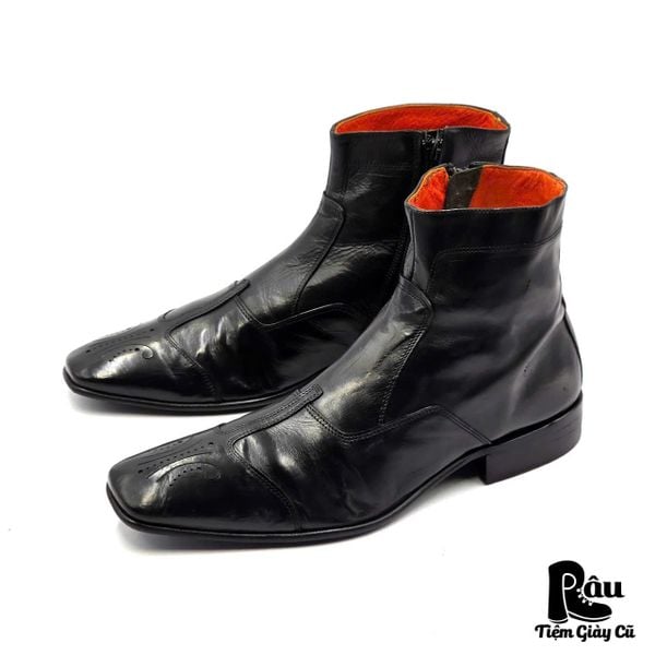  |SIZE 40| JONES BOOTMAKER BLACK SIDE-ZIP DRESS BOOT Z40-8251 