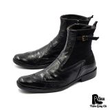  |SIZE 43| DIESEL VINTAGE BLACK WINGTIP BROGUE SIDE-ZIP DRESS BOOT Z43-8275 