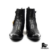  |SIZE 43| DIESEL VINTAGE BLACK WINGTIP BROGUE SIDE-ZIP DRESS BOOT Z43-8275 