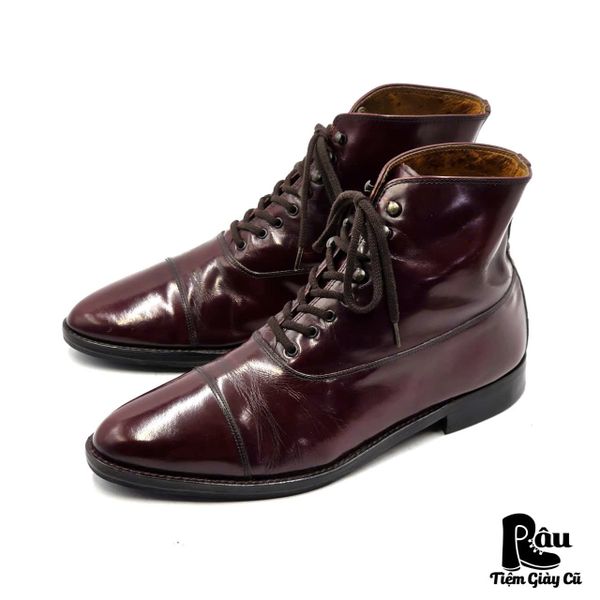  |SIZE 43| ITALIAN BURGUNDY CAP TOE BALMORAL BOOT Z43-8238 