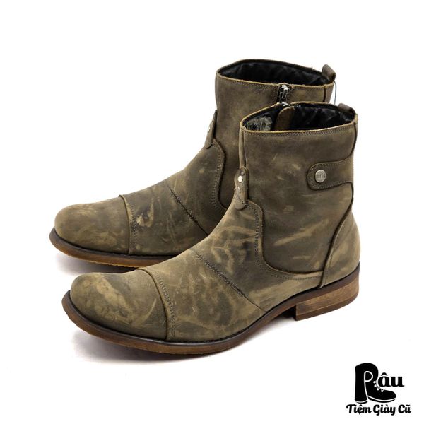  |SIZE 42| BED|STÜ BURST DISTRESSED SIDE-ZIP BOOT AX42-8284 