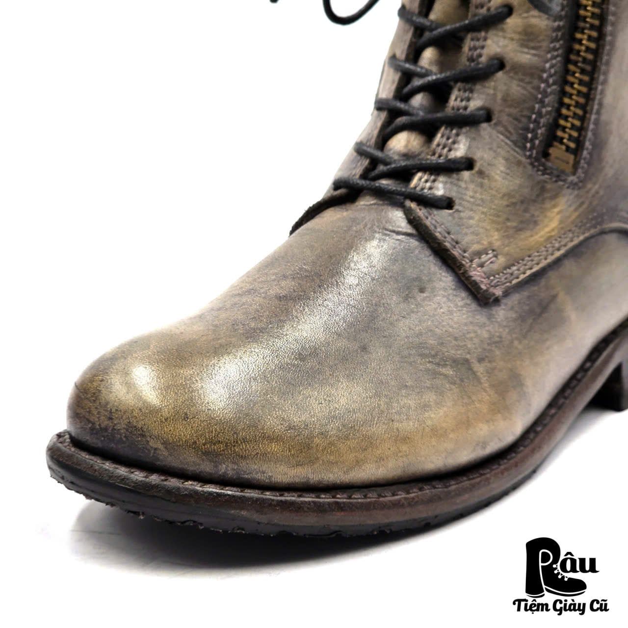  |SIZE 38.5| BED|STÜ TACTIC DISTRESSED SIDE-ZIP LACE-UP BOOT Z38.5-8276 