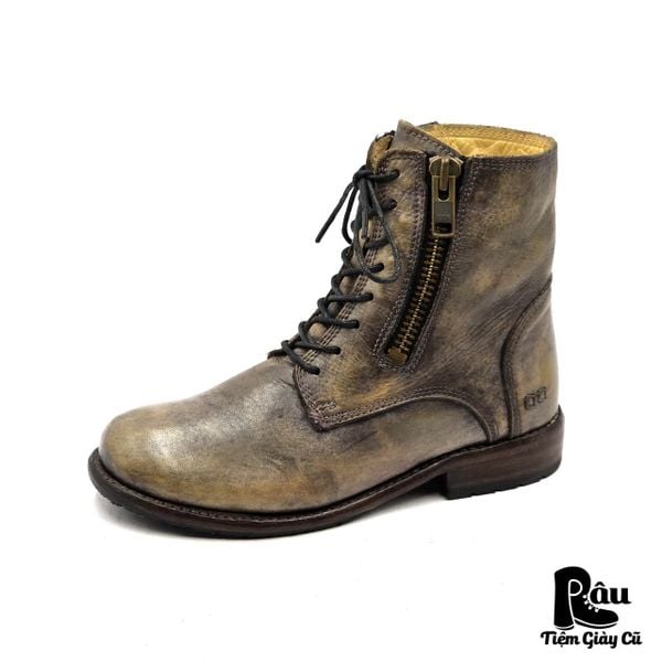  |SIZE 38.5| BED|STÜ TACTIC DISTRESSED SIDE-ZIP LACE-UP BOOT Z38.5-8276 