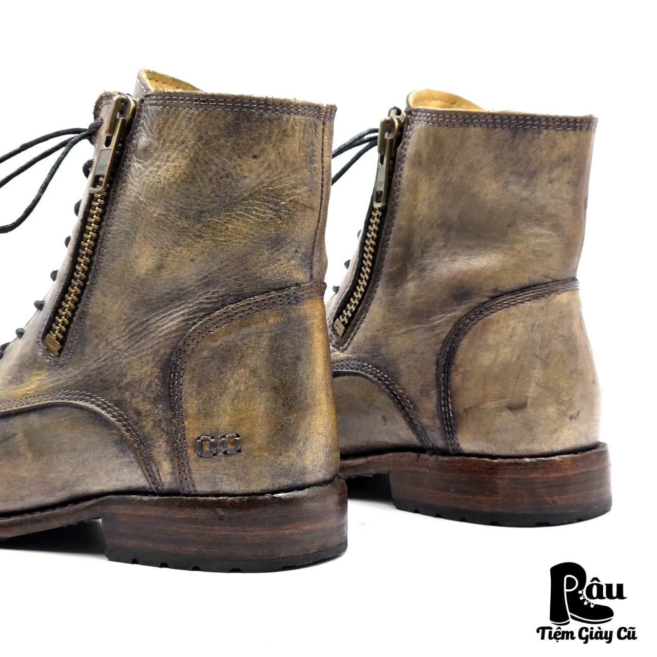 |SIZE 38.5| BED|STÜ TACTIC DISTRESSED SIDE-ZIP LACE-UP BOOT Z38.5-8276 