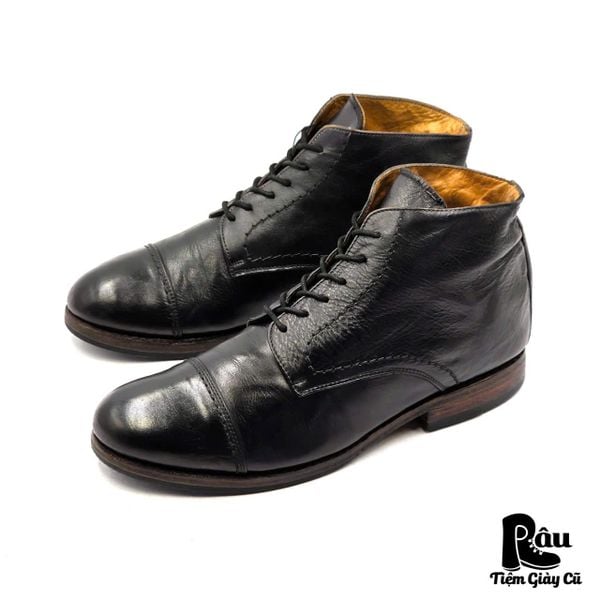  |SIZE 43| BED|STÜ BLACK CAP-TOE LACE-UP BOOT Z43-8278 