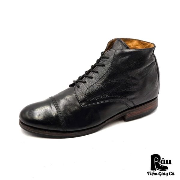  |SIZE 43| BED|STÜ BLACK CAP-TOE LACE-UP BOOT Z43-8278 