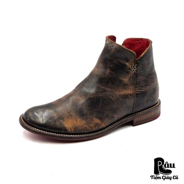  |SIZE 39| BED|STÜ YURISA BLACK RUSTIC SIDE-ZIP ANKLE BOOT Z39-8277 