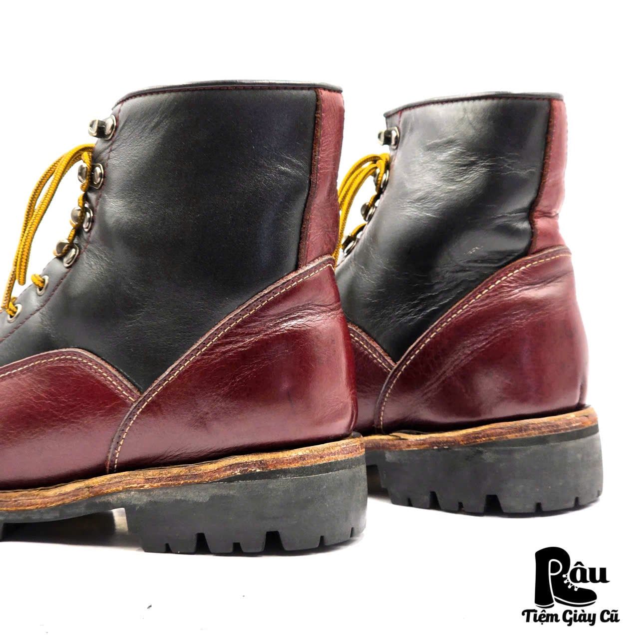  |SIZE 38.5| HANDMADE TWO-TONE VIBRAM LUG SOLE LACE-TO-TOE BOOT Z38.5-8279 