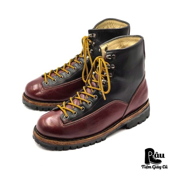  |SIZE 38.5| HANDMADE TWO-TONE VIBRAM LUG SOLE LACE-TO-TOE BOOT Z38.5-8279 