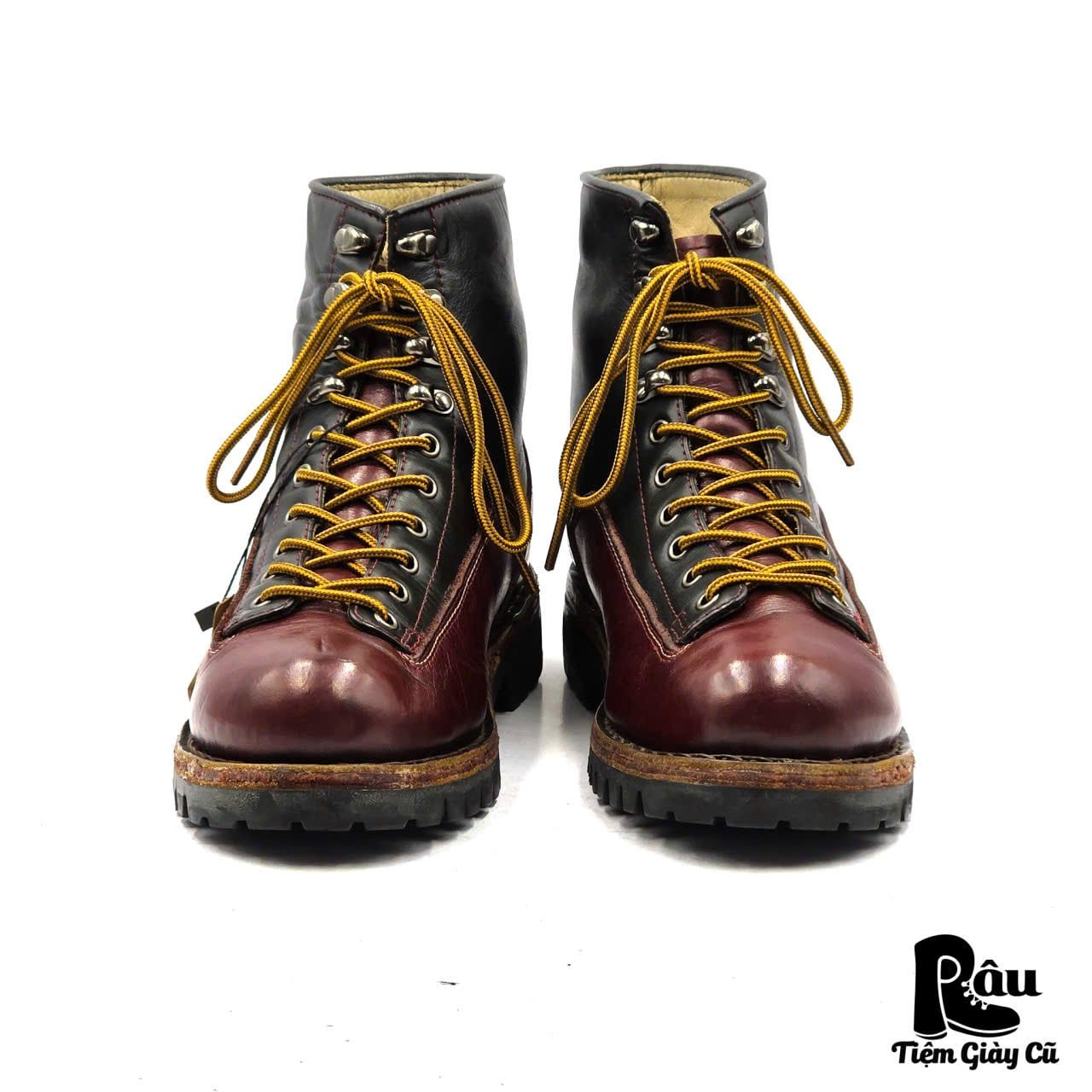  |SIZE 38.5| HANDMADE TWO-TONE VIBRAM LUG SOLE LACE-TO-TOE BOOT Z38.5-8279 