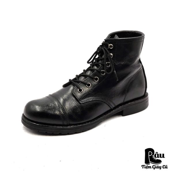  |SIZE 39| HAWKINS HL90036 BLACK CAP-TOE LACE-UP BOOT Z39-8282 