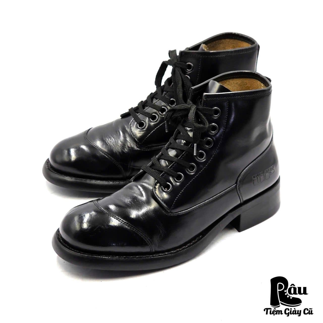  |SIZE 44| LOGAN FOOTWEAR ITALIAN BLACK COMBAT LACE-UP BOOT Z44-8288 