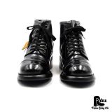  |SIZE 44| LOGAN FOOTWEAR ITALIAN BLACK COMBAT LACE-UP BOOT Z44-8288 