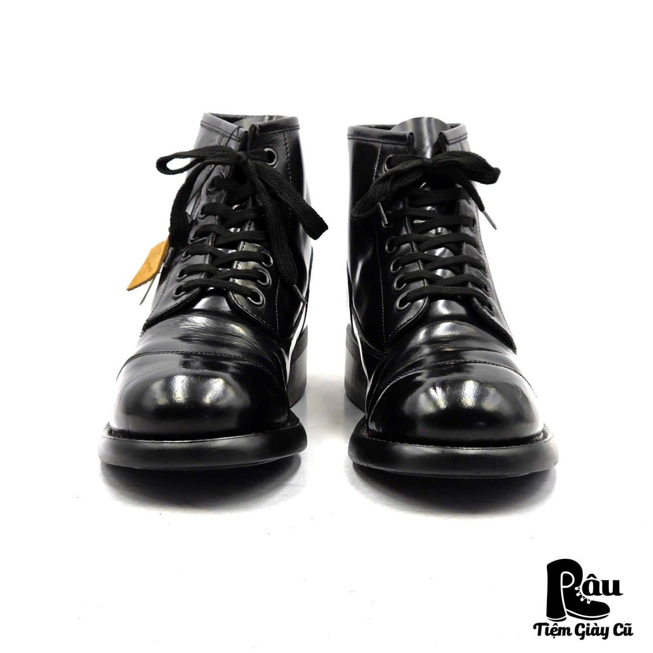  |SIZE 44| LOGAN FOOTWEAR ITALIAN BLACK COMBAT LACE-UP BOOT Z44-8288 