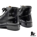  |SIZE 44| LOGAN FOOTWEAR ITALIAN BLACK COMBAT LACE-UP BOOT Z44-8288 