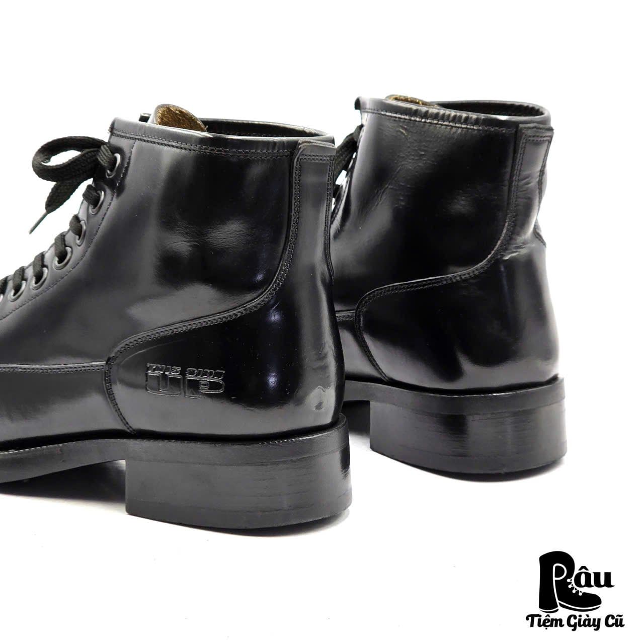  |SIZE 44| LOGAN FOOTWEAR ITALIAN BLACK COMBAT LACE-UP BOOT Z44-8288 