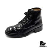  |SIZE 44| LOGAN FOOTWEAR ITALIAN BLACK COMBAT LACE-UP BOOT Z44-8288 