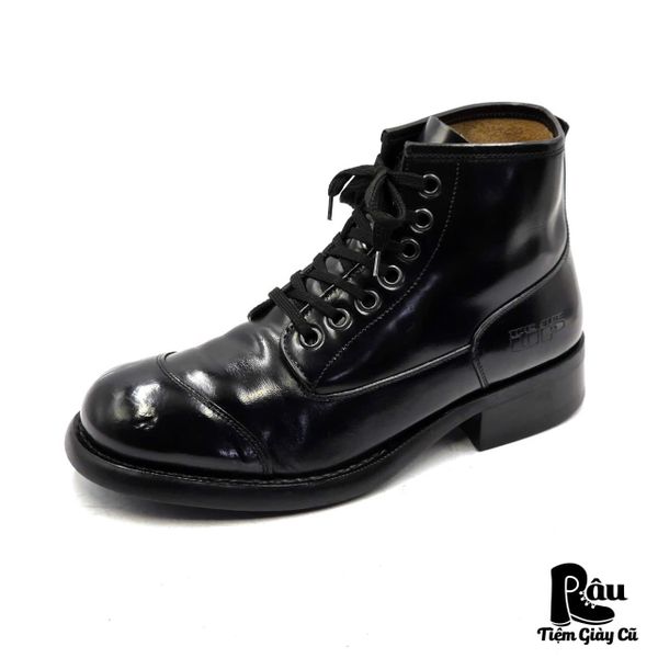  |SIZE 44| LOGAN FOOTWEAR ITALIAN BLACK COMBAT LACE-UP BOOT Z44-8288 