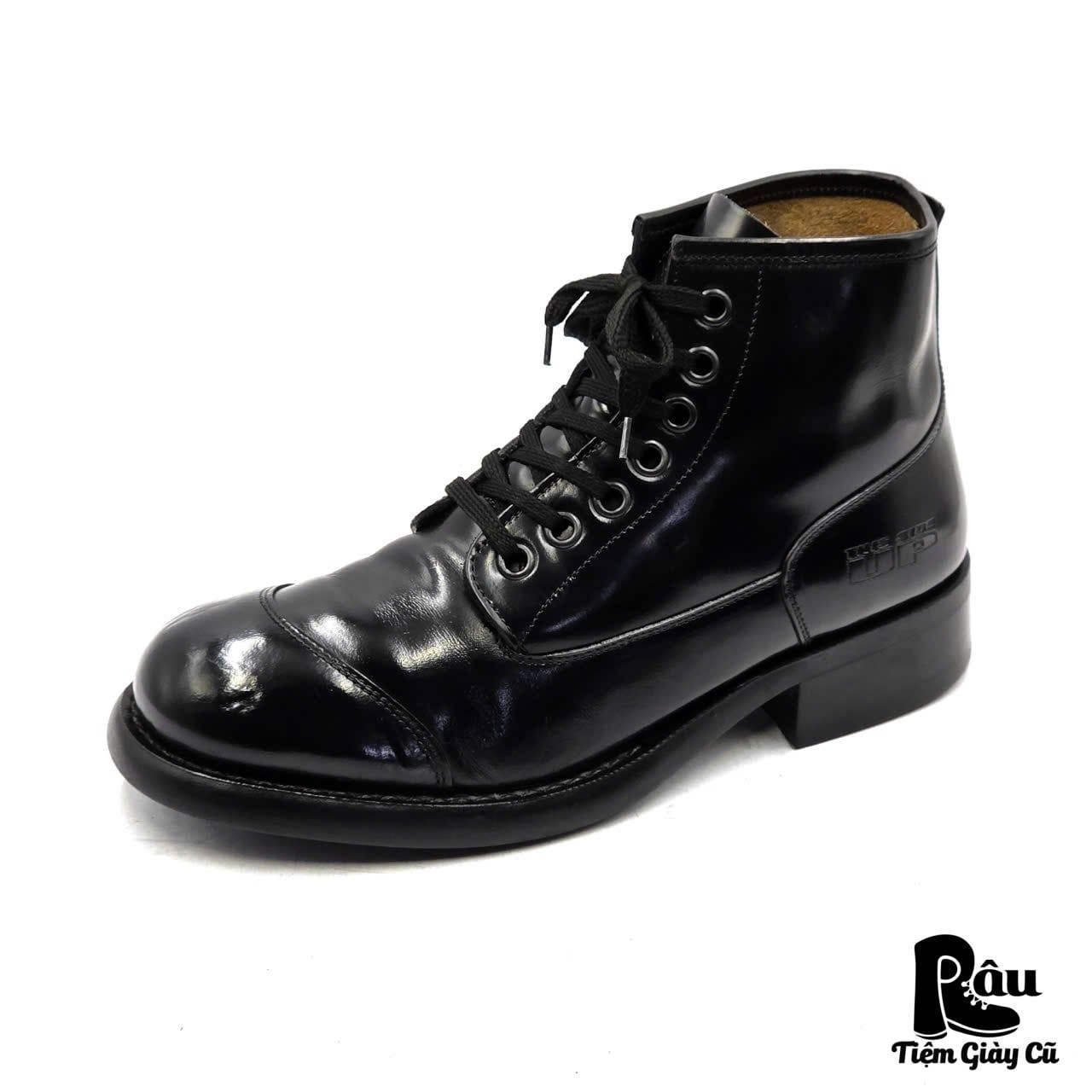  |SIZE 44| LOGAN FOOTWEAR ITALIAN BLACK COMBAT LACE-UP BOOT Z44-8288 