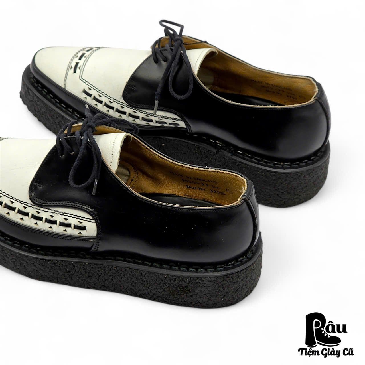  |SIZE 38.5| GEORGE COX VINTAGE 3705 DIANO TWO-TONE POINTED CREEPER SHOES Z38.5-8322 