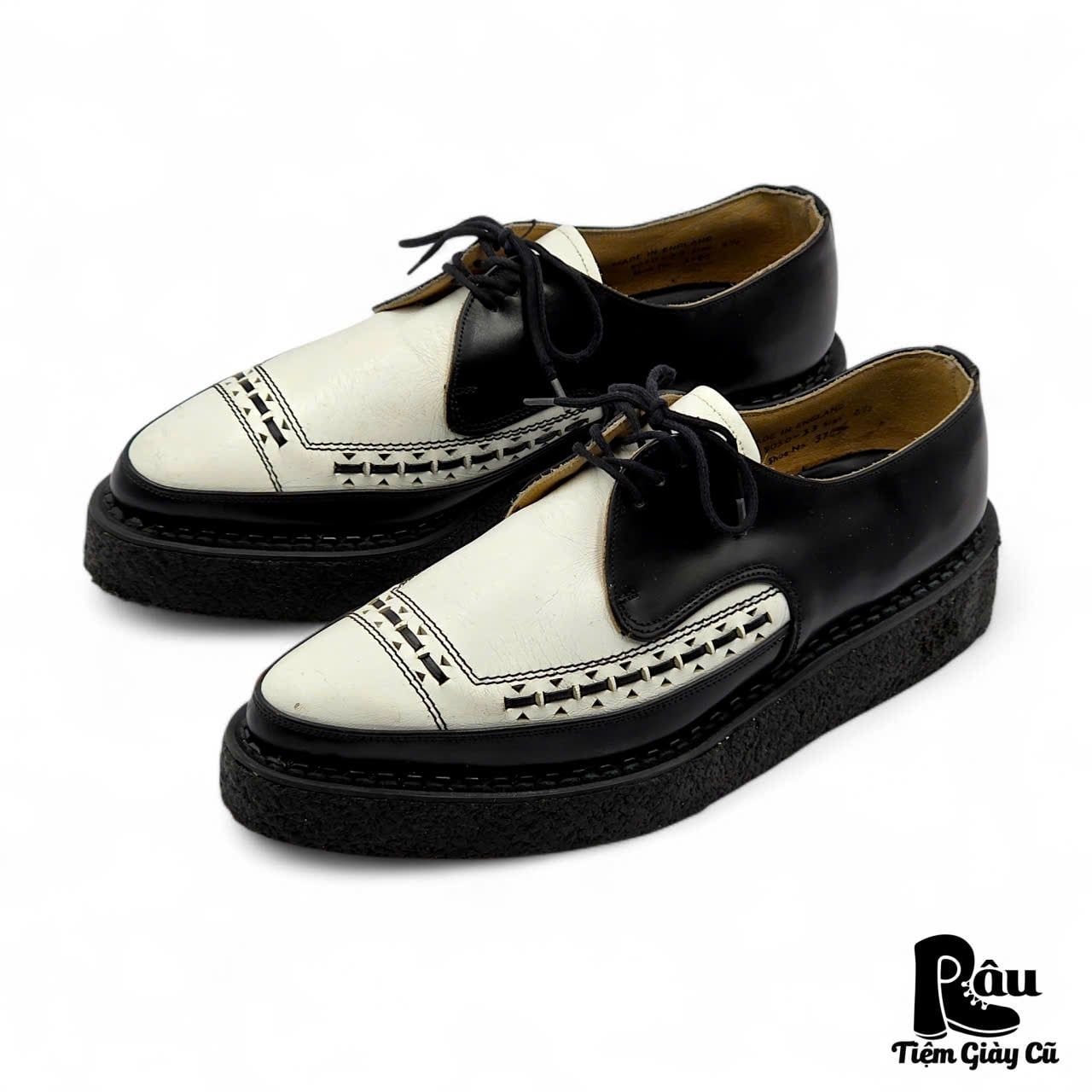  |SIZE 38.5| GEORGE COX VINTAGE 3705 DIANO TWO-TONE POINTED CREEPER SHOES Z38.5-8322 