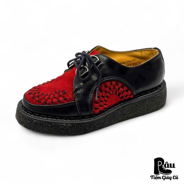  |SIZE 37| GEORGE COX 7085 V TWO-TONE D-RING CREEPER SHOES Z37-8321 