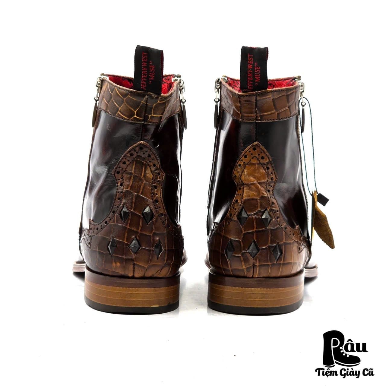  |SIZE 38.5| JEFFERY WEST MUSE SCARFACE K037 DOUBLE SIDE-ZIP ANKLE BOOT Z38.5-8332 