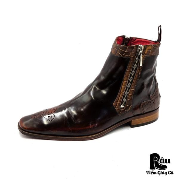  |SIZE 38.5| JEFFERY WEST MUSE SCARFACE K037 DOUBLE SIDE-ZIP ANKLE BOOT Z38.5-8332 