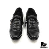  |SIZE 42| N.D.C HANDMADE BLACK POINTED 6-EYE OXFORD SHOES Z42-8354 