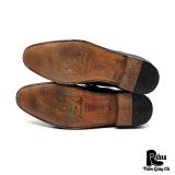  |SIZE 42| N.D.C HANDMADE BLACK POINTED 6-EYE OXFORD SHOES Z42-8354 