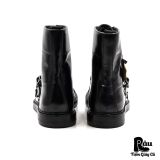  |SIZE 39| ZARA BLACK PATENT DOUBLE MONKSTRAP LACE-UP BOOT Z39-8347 