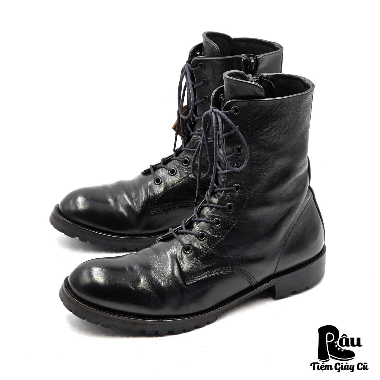  |SIZE 40| AMERICAN RAG CIE X MARCHERCHER MC-99AR BLACK SIDE-ZIP LACE-UP BOOT Z40-8352 