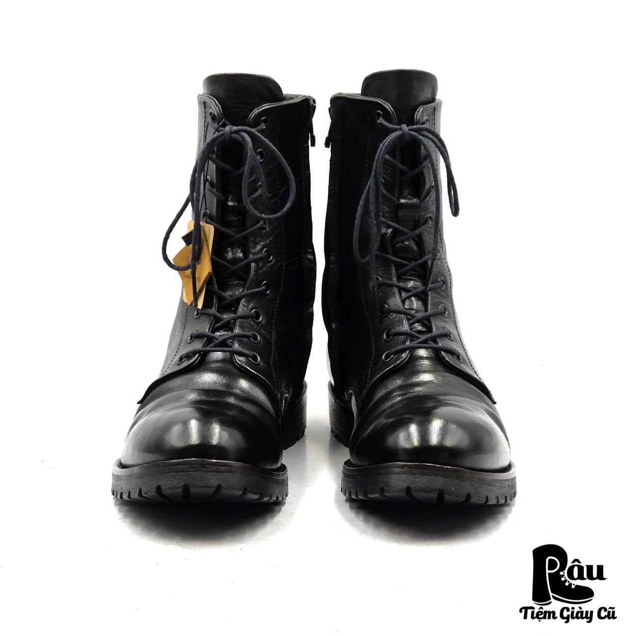  |SIZE 40| AMERICAN RAG CIE X MARCHERCHER MC-99AR BLACK SIDE-ZIP LACE-UP BOOT Z40-8352 