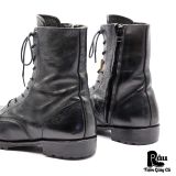  |SIZE 40| AMERICAN RAG CIE X MARCHERCHER MC-99AR BLACK SIDE-ZIP LACE-UP BOOT Z40-8352 