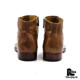  |SIZE 40| JO GHOST 1224 BROWN BUTTON SIDE-ZIP ANKLE BOOT Z40-8356 