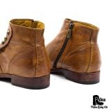  |SIZE 40| JO GHOST 1224 BROWN BUTTON SIDE-ZIP ANKLE BOOT Z40-8356 
