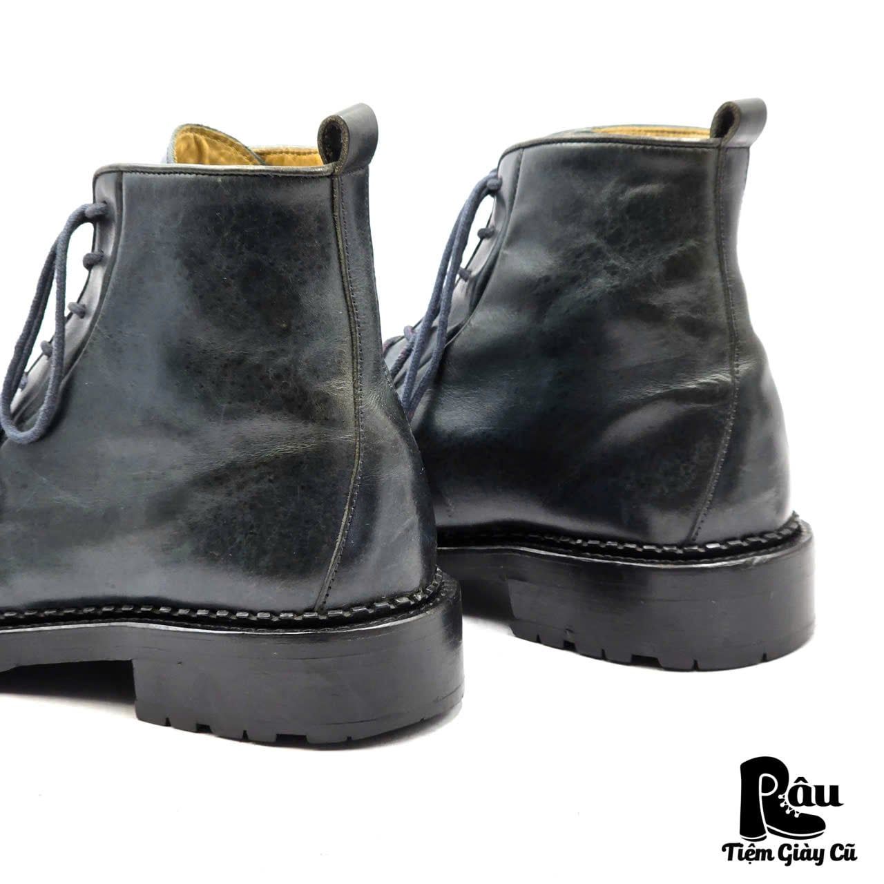  |SIZE 41| CARVEN NAVY BLUE LUG SOLE LACE-UP BOOT Z41-8358 