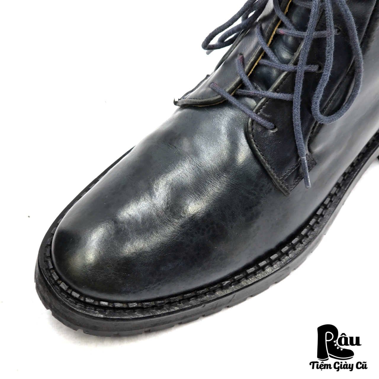  |SIZE 41| CARVEN NAVY BLUE LUG SOLE LACE-UP BOOT Z41-8358 