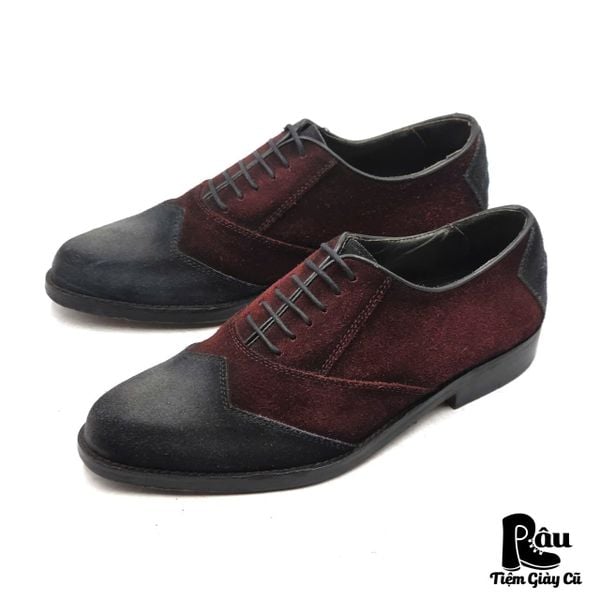  |SIZE 38| JEFFERSON & CO VINTAGE ITALIAN TWO TONE OXFORD DRESS SHOES AX38-8220 