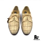  |SIZE 39| VITTORIO CARINI BARASSI VINTAGE ITALIAN NUBUCK WOVEN DERBY SHOES AX39-8340 