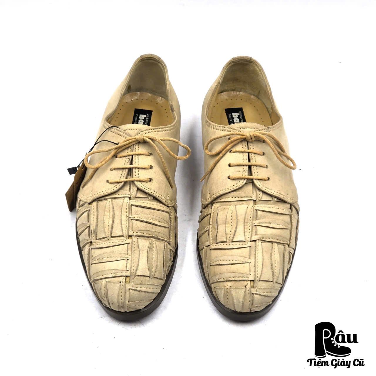  |SIZE 39| VITTORIO CARINI BARASSI VINTAGE ITALIAN NUBUCK WOVEN DERBY SHOES AX39-8340 