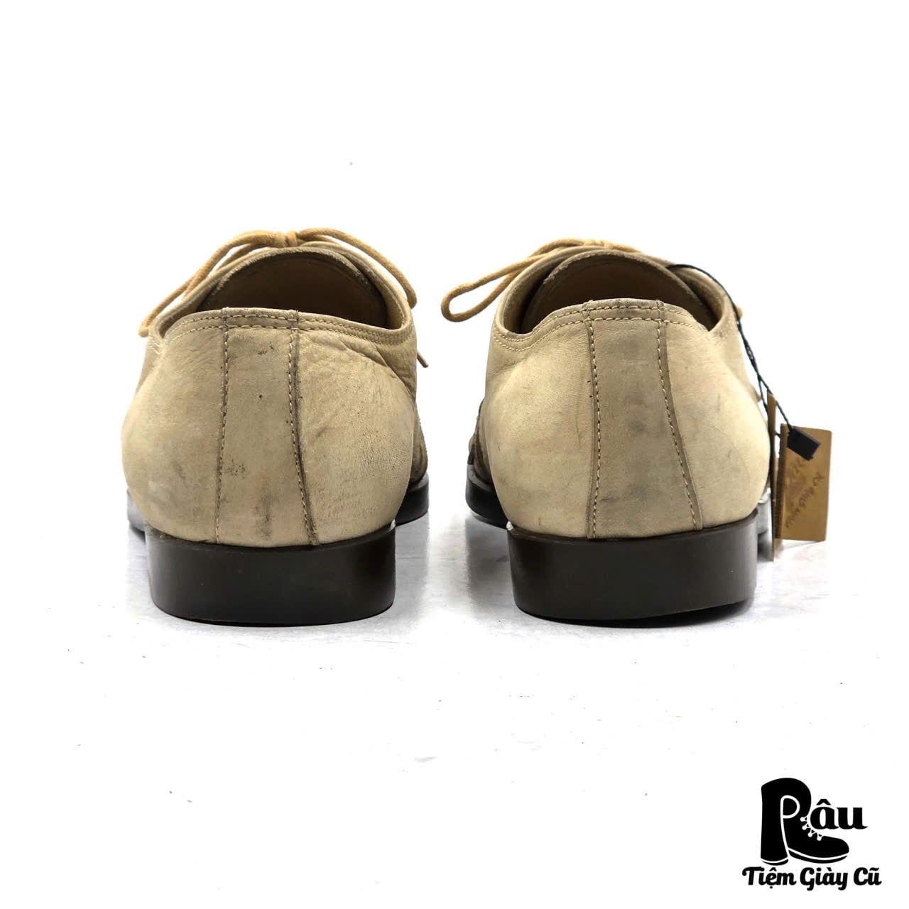  |SIZE 39| VITTORIO CARINI BARASSI VINTAGE ITALIAN NUBUCK WOVEN DERBY SHOES AX39-8340 